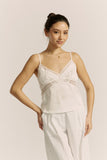 Eliza White Lace Satin Cami Top