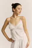 Eliza White Lace Satin Cami Top