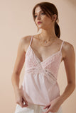 Eliza Pink Lace Satin Cami Top