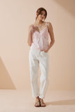 Eliza Pink Lace Satin Cami Top