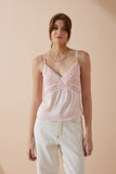 Eliza Pink Lace Satin Cami Top