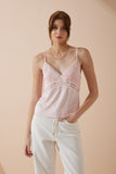 Eliza Pink Lace Satin Cami Top