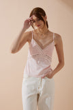 Eliza Pink Lace Satin Cami Top