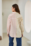 Jaxon Pink Yellow Contrast Stripe Shirt