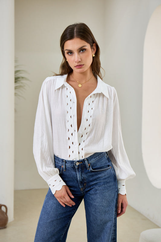 Gwen White Ric Rac Blouse