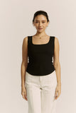 Ainsley Black Ribbed Tank Top