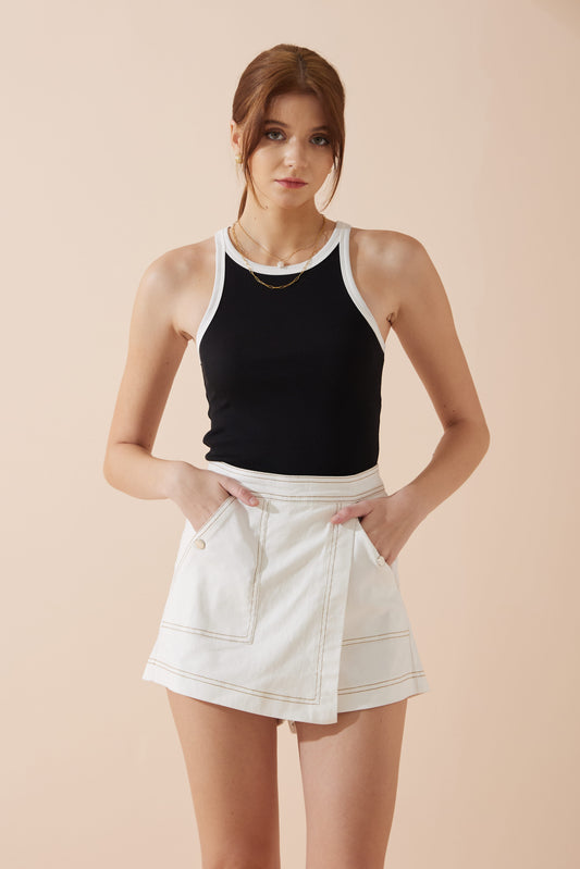 Bellamy White Asymmetric Skort