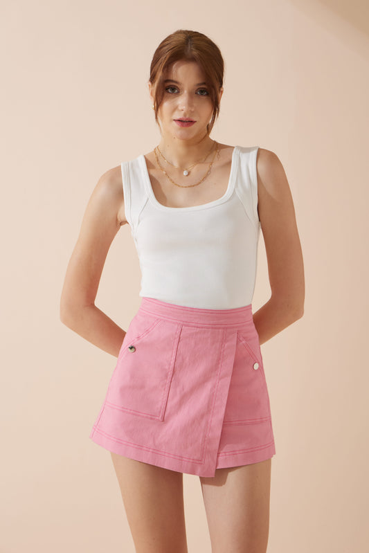 Bellamy Pink Asymmetric Skort