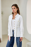 Anna White Belted Jacket