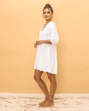 Luca White Button Down Mini Dress