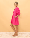 Yeva Pink Button Down Mini Dress