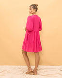 Yeva Pink Button Down Mini Dress