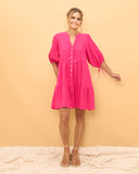 Yeva Pink Button Down Mini Dress