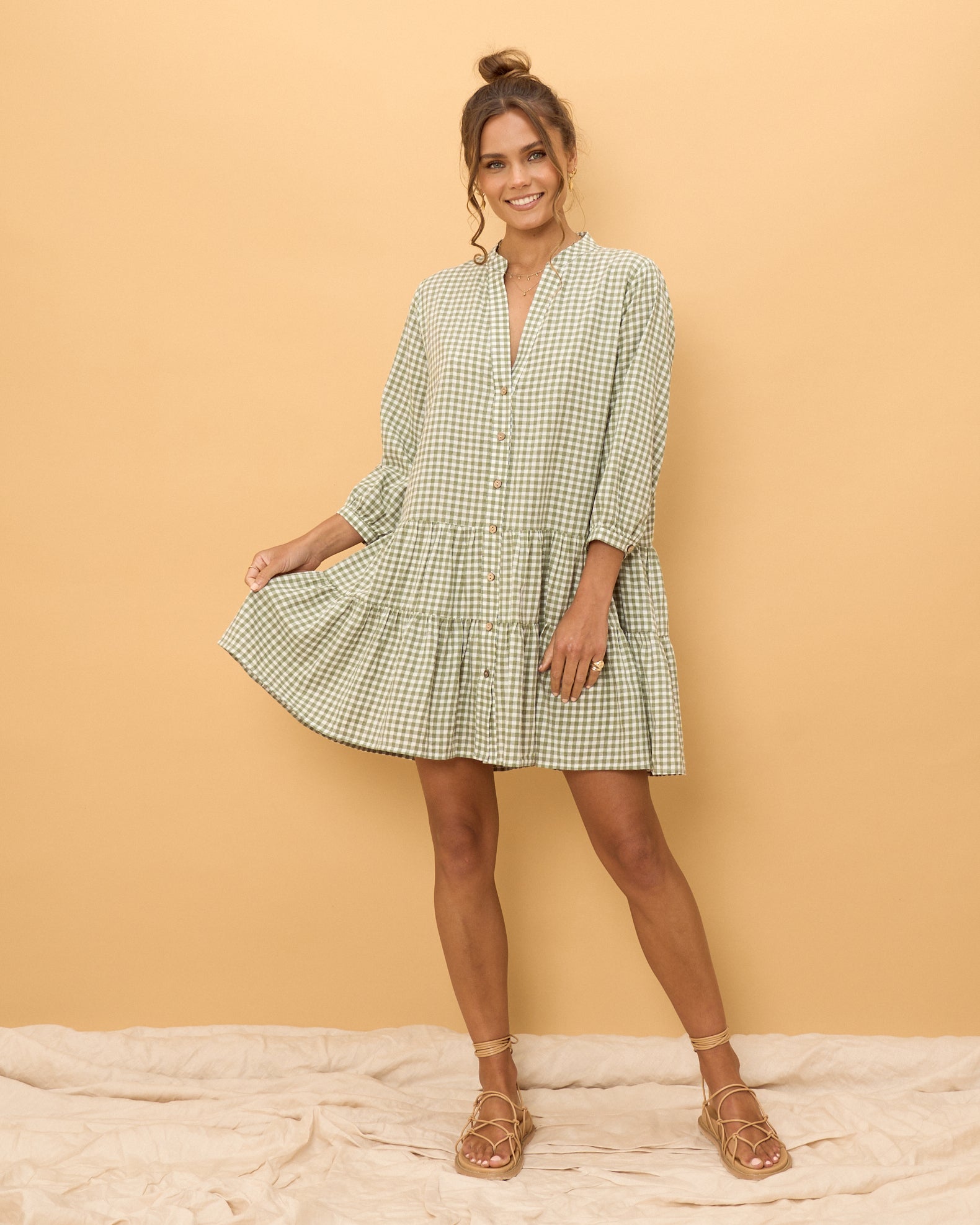 Gingham smock outlet