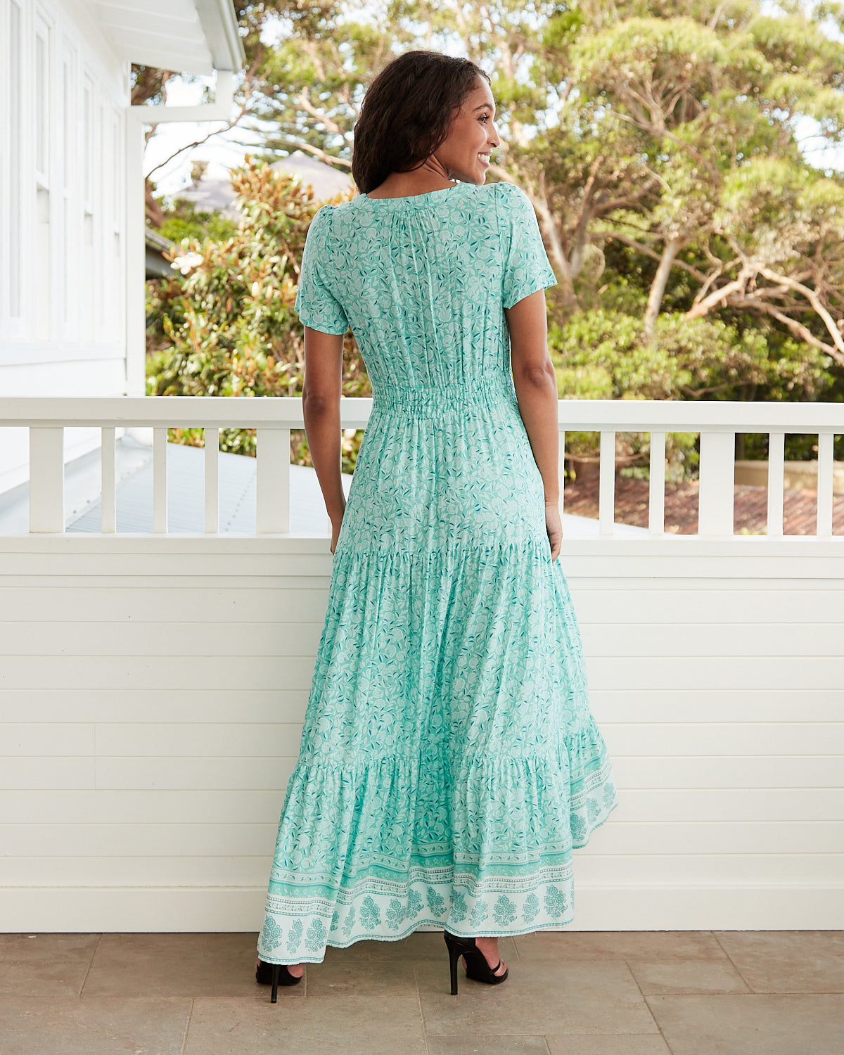 Green bohemian maxi on sale dress