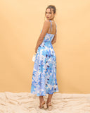 Wesley Blue Floral Midi Dress