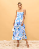 Wesley Blue Floral Midi Dress