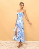 Wesley Blue Floral Midi Dress